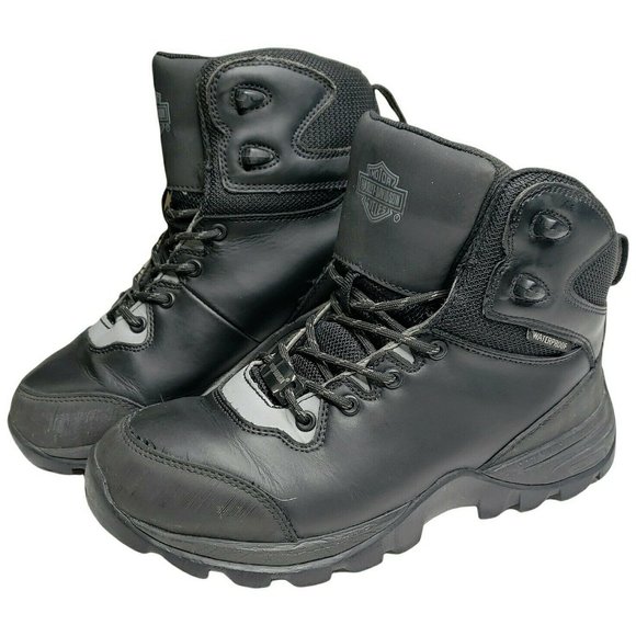 Harley-Davidson M 7 Benham Waterproof Black/Grey Boots Safety Toe Caps Unisex